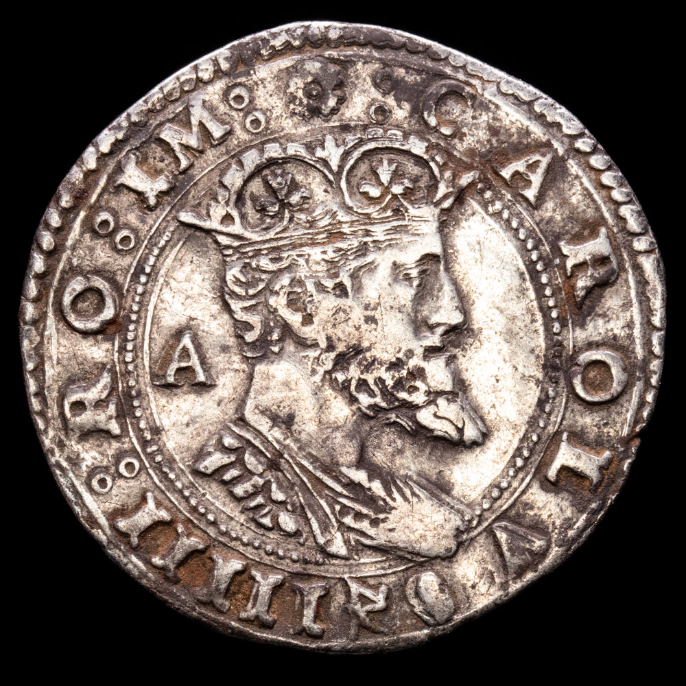 Nápoles – Carlos V. 2 Carlinos. (6,19g.). VTI-?. VF+. Escudo grande.