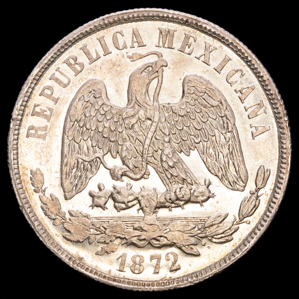 República de México. 1 Peso. México. 1872. KM-408.5. Perfecta condición.