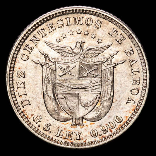 República de Panamá. 10 Centésimos. (5,06 g.). Panamá. 1904. KM-3. UNC-. Escasa así