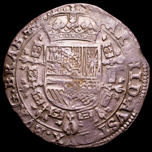 Paises Bajos – Felipe IV. Patagón. (27,75 g.). Bruxelas. 1633. DAV-368.1. MBC+. Pátina de monetario antiguo.
