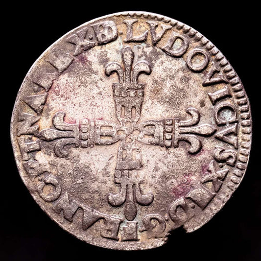 Louis XIII. 1/4 Ecu. (9,45 g.). Navarra. 1613. G-30. MBC+.