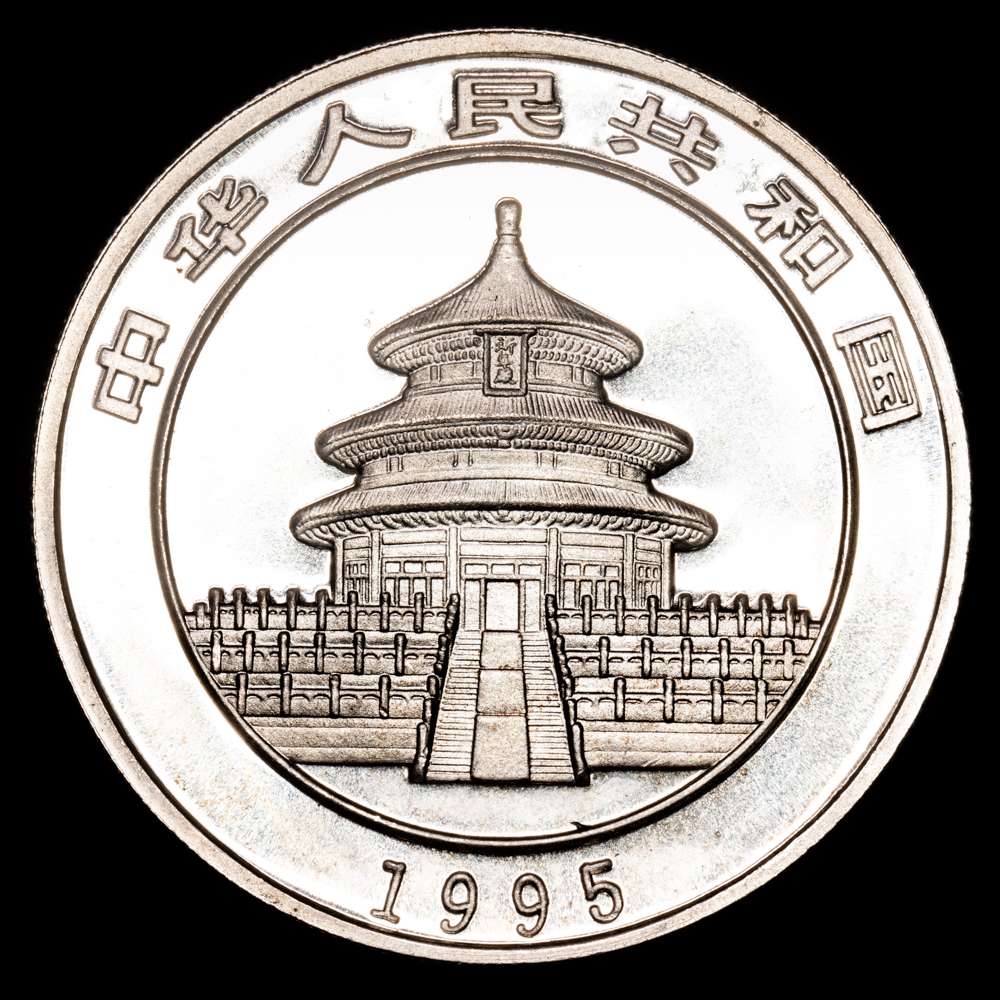 China. 10 Yuan. (31,1 g.). 1995. KM-732,1. Brillo original . BU.