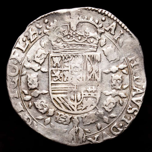 Paises Bajos – Felipe IV. 1/4 Patagón. (6,95 g.). Brujas. 1624. DEL-313. MBC.