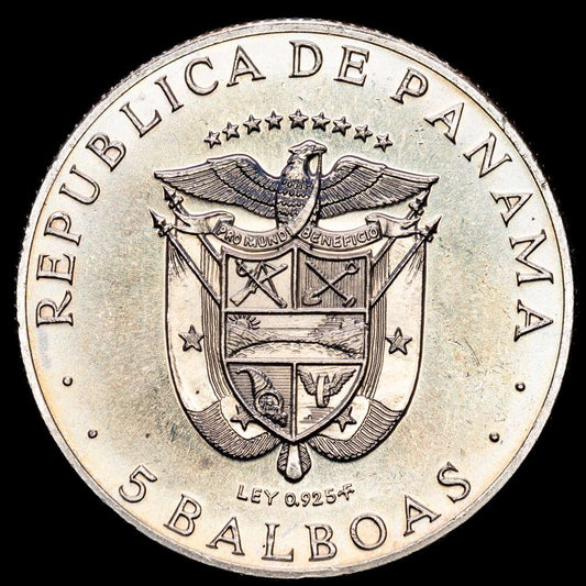 República de Panamá. 5 Balboas. ( g.). Panama. 1970. KM-28. UNC.