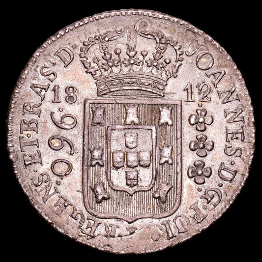 Brasil – Joannes. 960 Reis. (27,27 g.). Rio. 1812. KM-307.3. EBC. Acuñada sobre un 8 Reales 1810 Lima