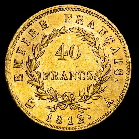 Francia – Napoleon Bonaparte. 40 Francs. (12,85 g.). París. 1812. A. GAD-1085. EBC-. Parte de brillo original