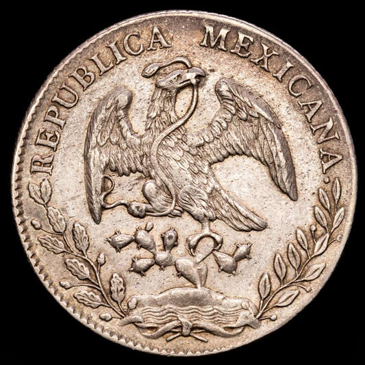 México. 8 Reales. (26,87 g.). Chihuahua. 1895. M·M. KM-377,2. MBC+. Ligera pátina