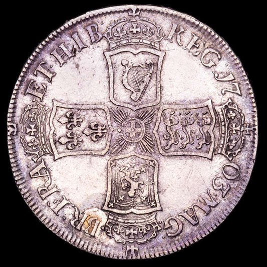 Gran Bretaña – Anna. 1/2 Crown. (14,87 g.). Vigo. 1703. KM-518.2. MBC. Acuñación de plata tomada a los españoles en la bahía de Vigo.