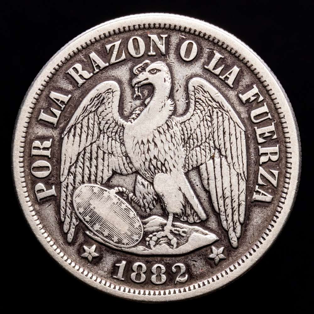 República de Chile. Un Peso. (24,43 g.). Santiago. 1882. KM-142.1. MBC+.