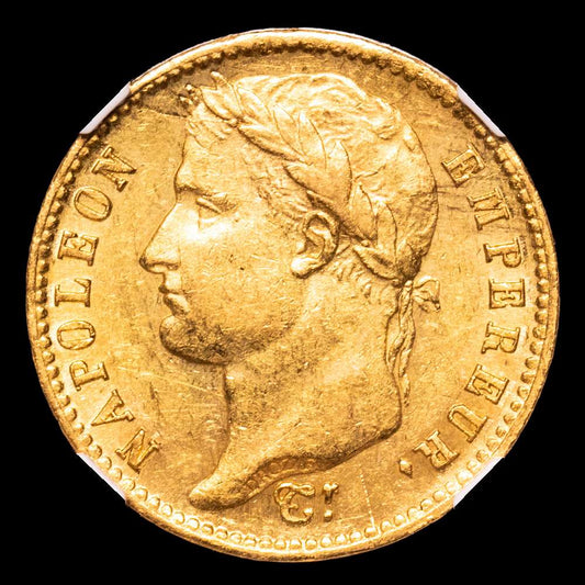 Premier Empire / Napoléon Ier (1804-1814). 20 francs Empire 1812, W, Lille. G.1025 – F.516 – Fr.512 ; Or – 6,45 g – 21 mm – 6 h NGC AU 58 . Superbe.