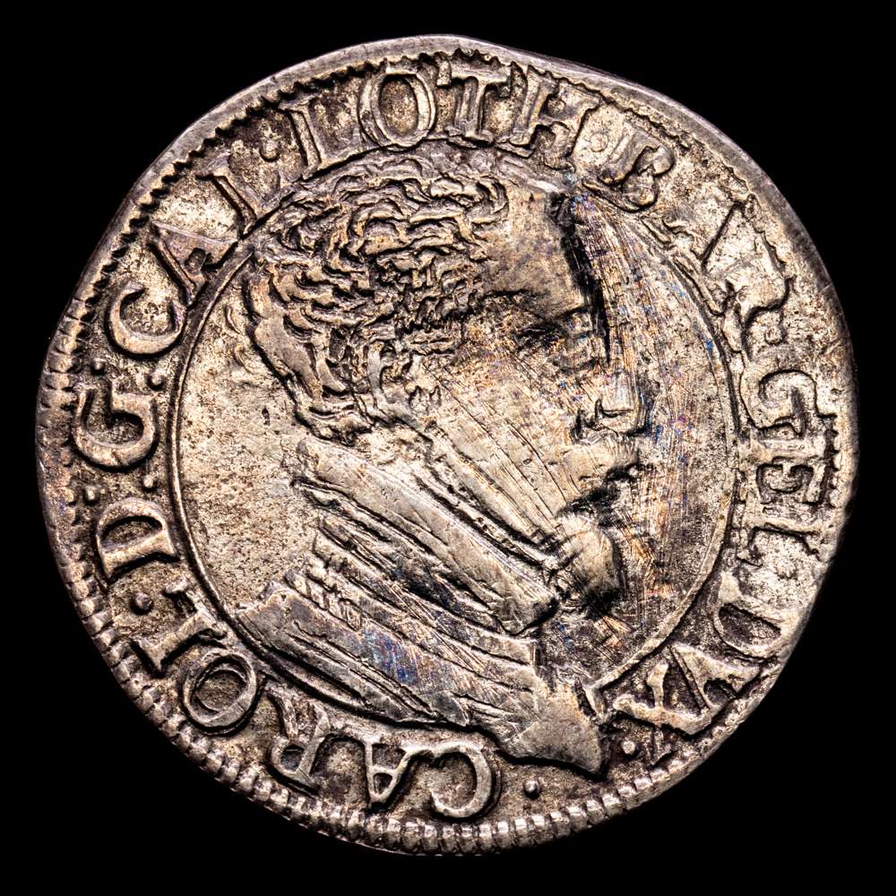 Francia – Charles III. Testón. (8,67 g.). (Nancy). (1545-1608). BB-1533. VF+. Duché de Lorraine