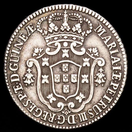 Angola. D. Maria I y D. Pedro. 8 Macutas (11,54 g.). 1783. K-23. XF.