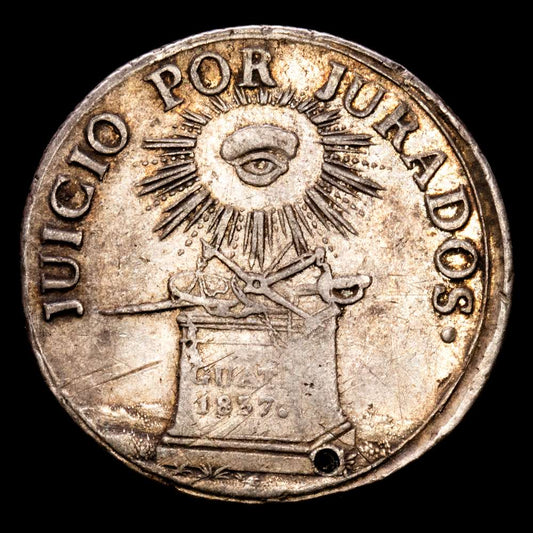 República centroamericana de Guatemala. 2 Reales. (6,7 g.). 1837. (MBC+). Perforación a la 1