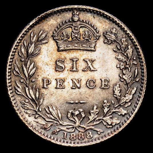 Gran Bretaña – Victoria. 6 Pence. (2,75 g.). 1888. KM-760. EBC.