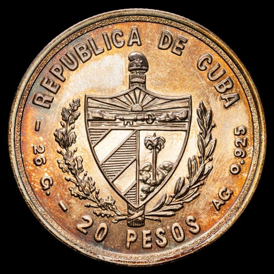 CUBA. Cumbre de no alineados en la Habana. 20 pesos. 26,09gr. 1979. K44. SC+, brillo original. Acuñación mate.