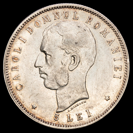 Rumanía – Carol. 5 Lei. 1906. KM#35. R.