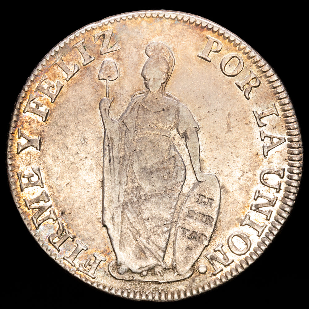 Perú. 8 Reales. (26,71g.). Lima. 1837. Ensayador P·M. KM-155. XF. Muy bella.