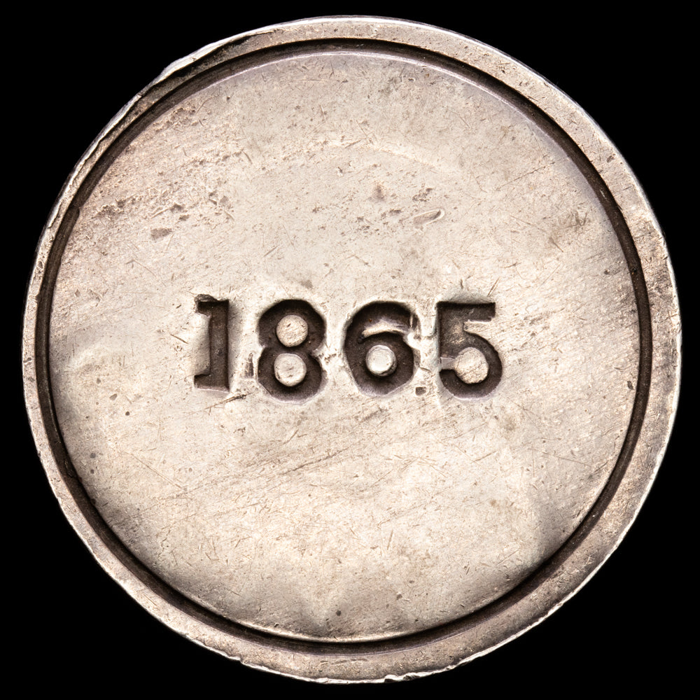 Chile – Copiapó. 1 Peso. (21,51g.). Chile. 1865. KR-4. EBC. Emitida durante el bloqueo del Puerto de Caldera.