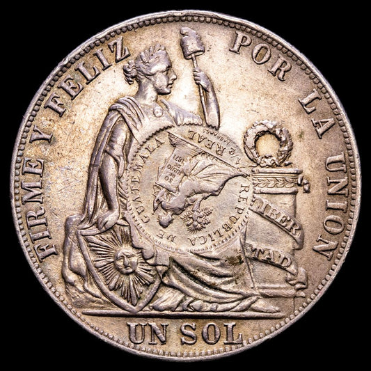 República de Perú. 1 Sol. (24,92g.). Lima. 1890. Ensayador T·F. KM-196.24. VF+.