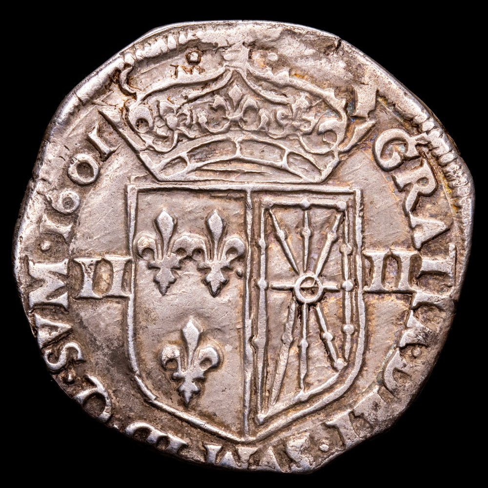 Henri IV. 1/4 Ecu. (9,49 g.). Navarra. 1601. DY1238. MBC+.