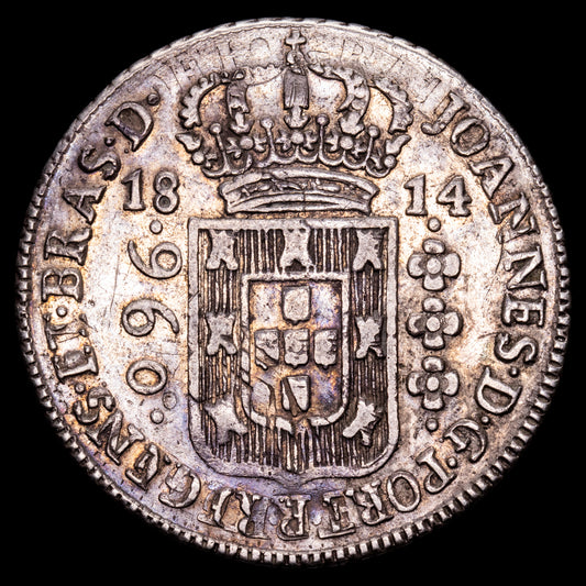 Brasil – Juan Principe. 960 Reis. (26,87 g.). Rio. 1814. KM-307.3. MBC+. Acuñada sobre un 8 reales