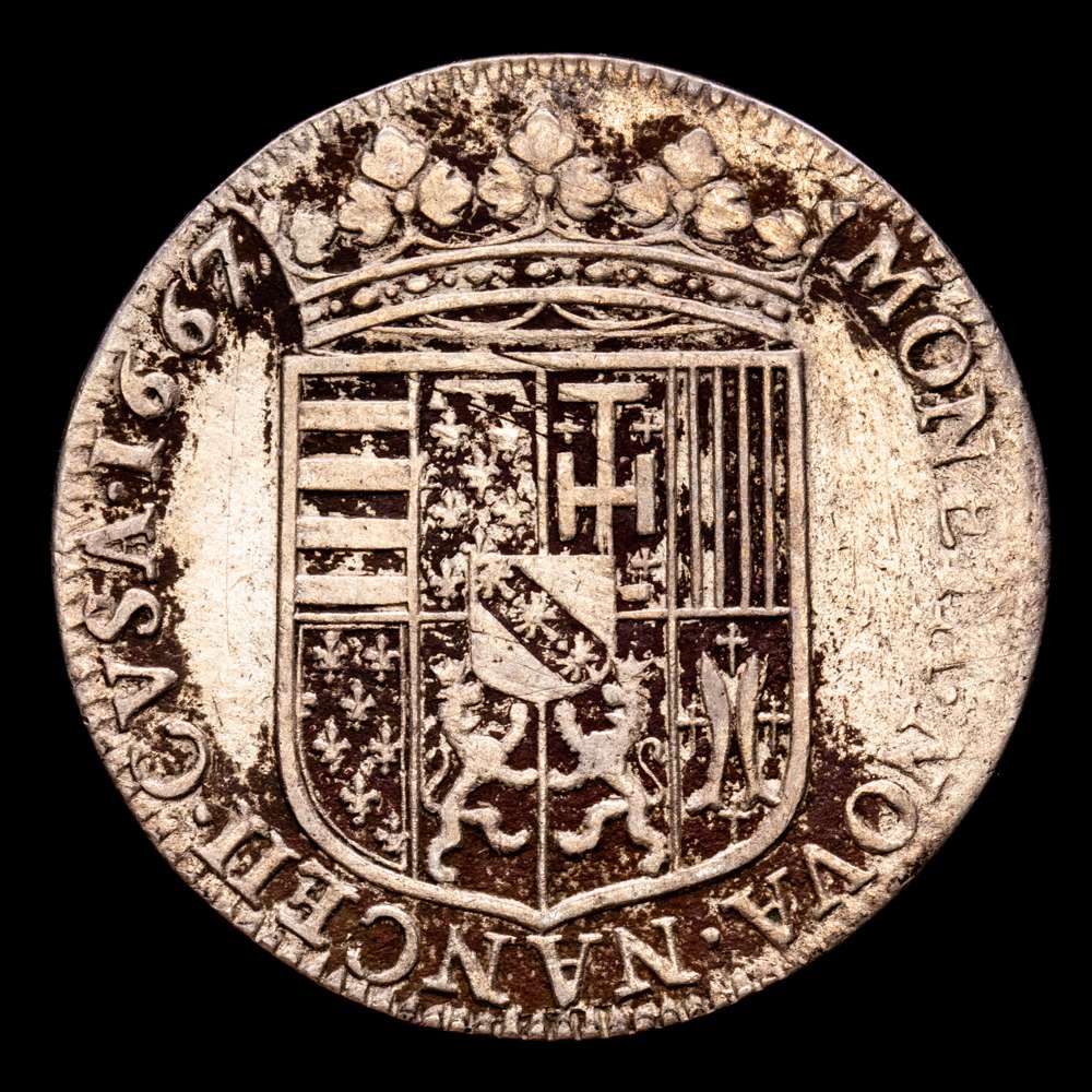 Francia – Charles IV. Testón. (8,39 g.). Nancy. 1667. KM-62. VF+. Escasa