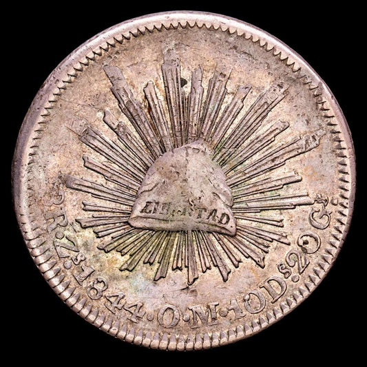 México. 8 Reales. (26,96 g.). Zacatecas. 1844. Ensayador D·M. KM-377.13. MBC+.