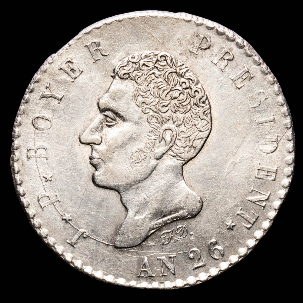 Haití – Jean Pier Boyer. 100 céntimos. (9,39 g.). Haití. AN25. KM-A323. XF+. Excelente condición.