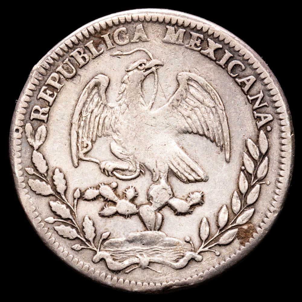 República de México. 4 Reales. 1827/6. (13,39 g.). México. -26510. Ensayador J·M. KM-375.6. MBC-. Rara
