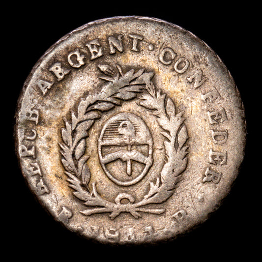 Argentina. 1/2 Real. (1.65 g.). La Rioja. 1844. KM-18. VF.