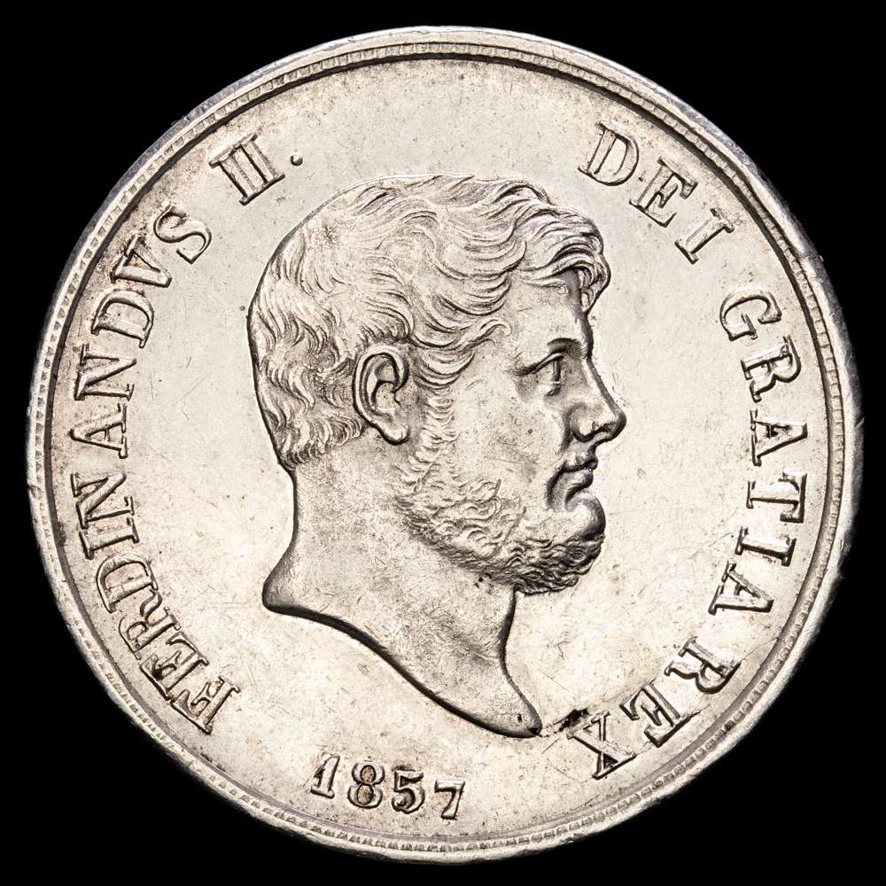 Napoles Mont – 120 Grama. (27,38g.). Sicilia. 1857. KM-370. EBC+.