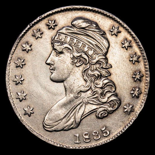 Estados Unidos. 1/2 dollar. 1835. Philadelphia. (Km-37). Ag. 13,45 g. Capped bust. XF .