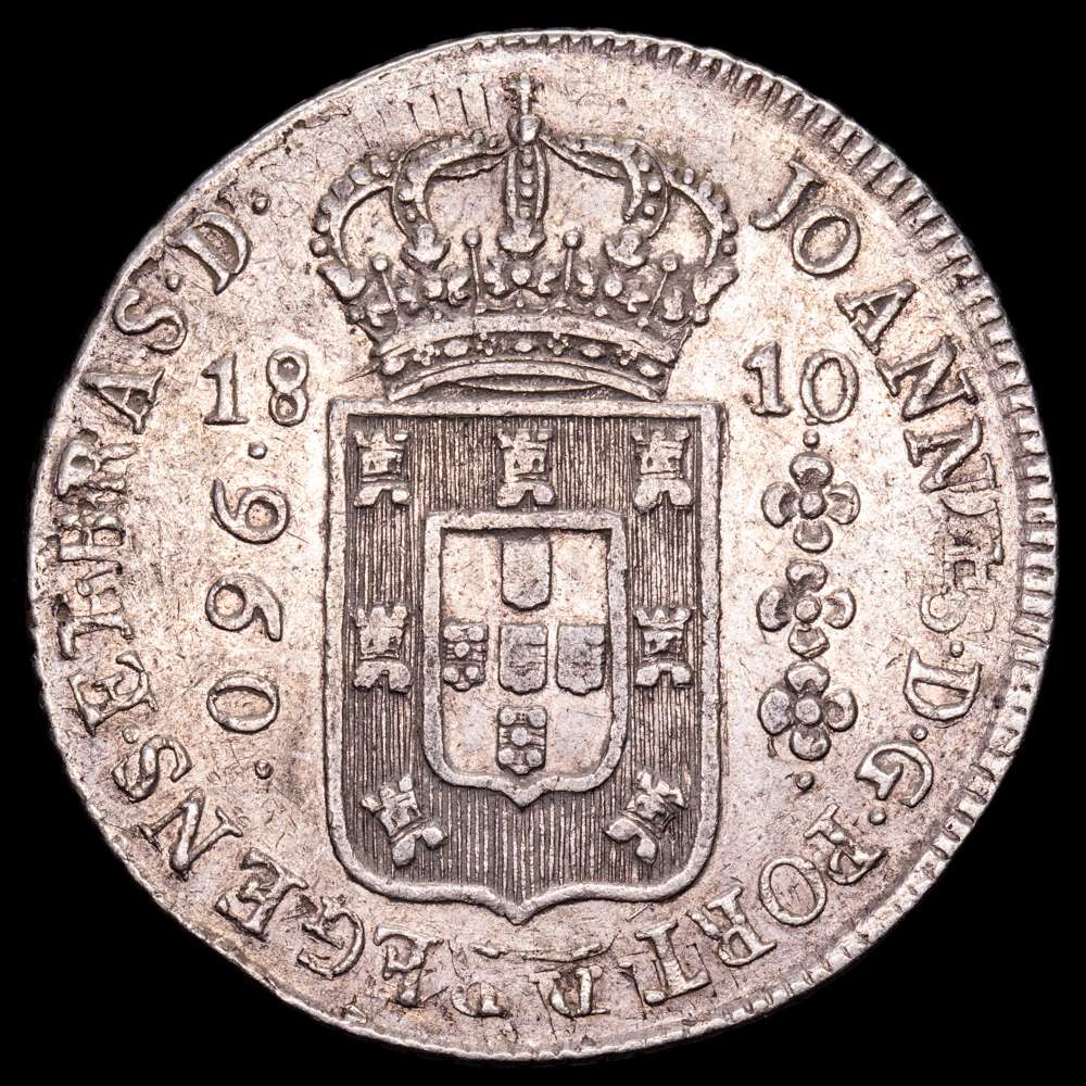 Brasil – Joao Princ Regent. 960 Reis. (26,67 g.). Rio. 1810. KM-307.3. MBC+. Acuñado sobre un 8 Reales