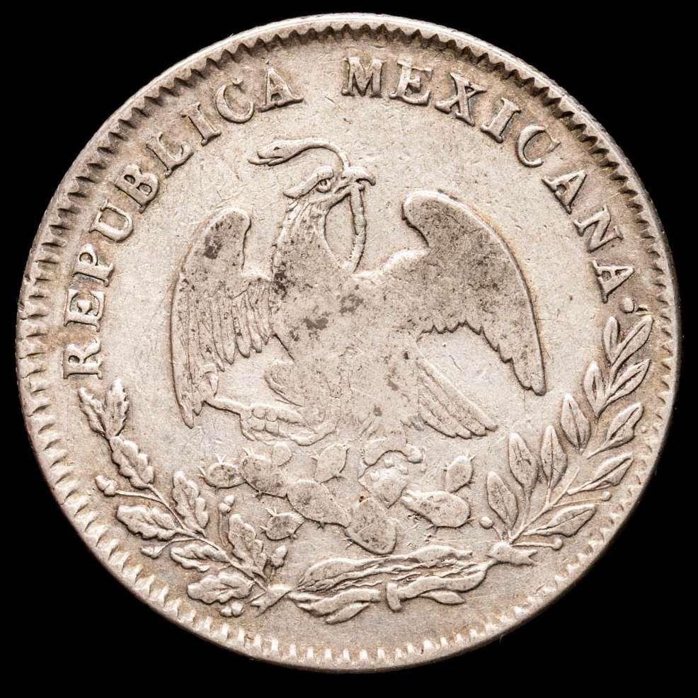 República de México. 4 Reales. (13,3 g.). Gº. 1845. Ensayador P·M. KM-375.4. VF+.