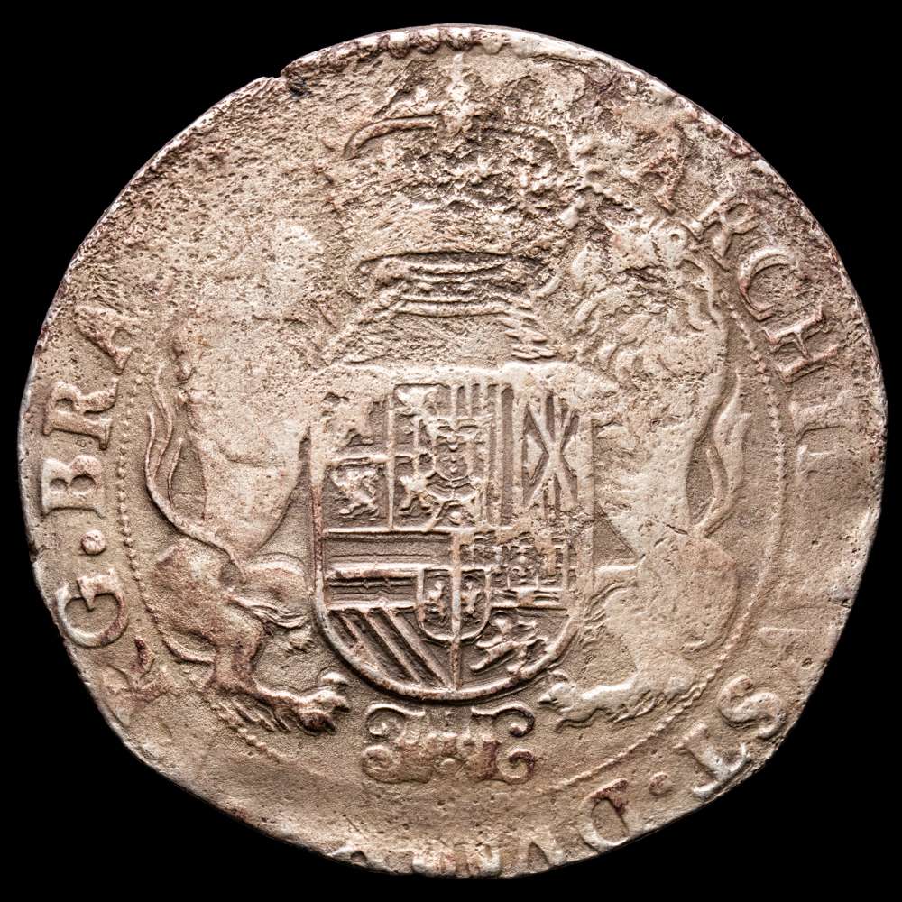 Paises Bajos – Felipe IV. Ducatón. (30,7 g.). Amberes. 1635. VTI-1160. BC+.
