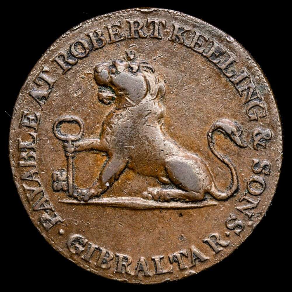 Gibraltar – Jorge III. 2 Quartos (6,76 g.). 1810. KM-TM-4.2. VF+.