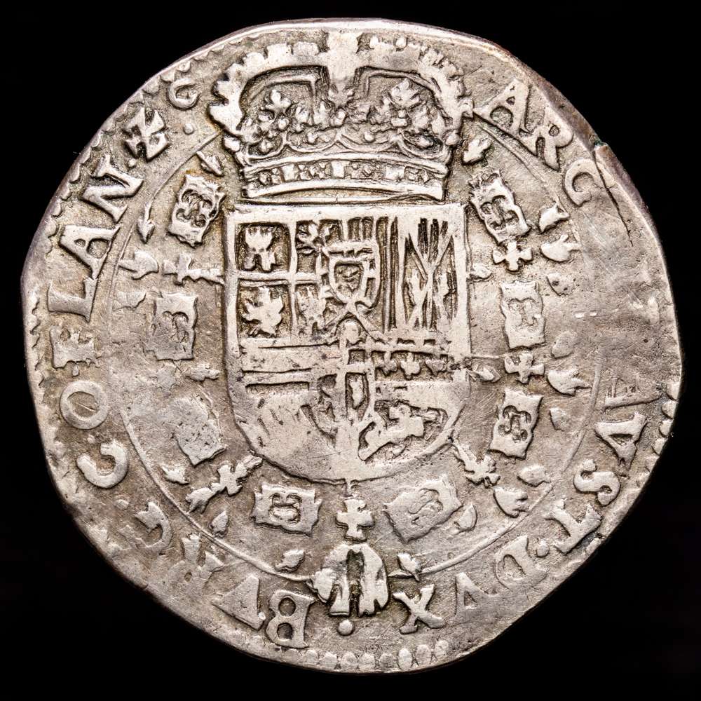 Paises Bajos – Felipe IV. 1/2 Patagón. (13,87 g.). Brujas. 1646. DEL-305. MBC-.