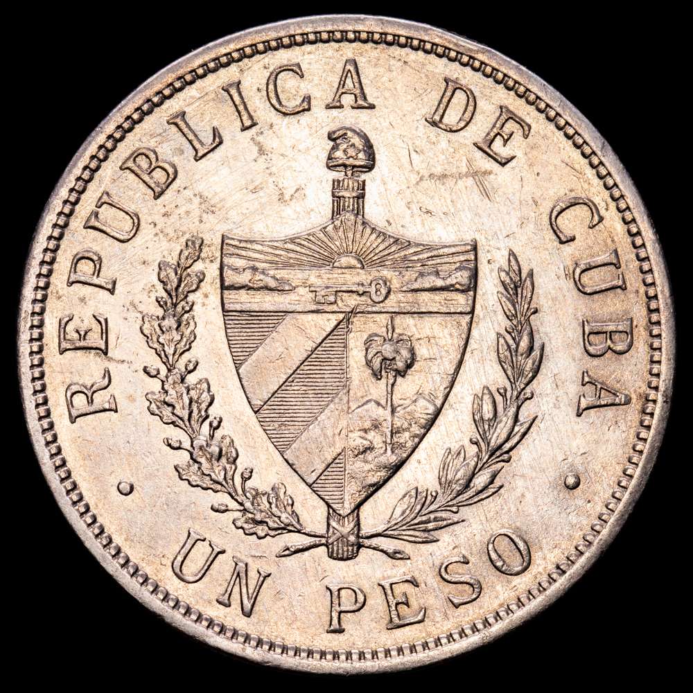República de Cuba. 1 Peso. (26,69 g.). Cuba. 1932. KM-15.2. EBC-.
