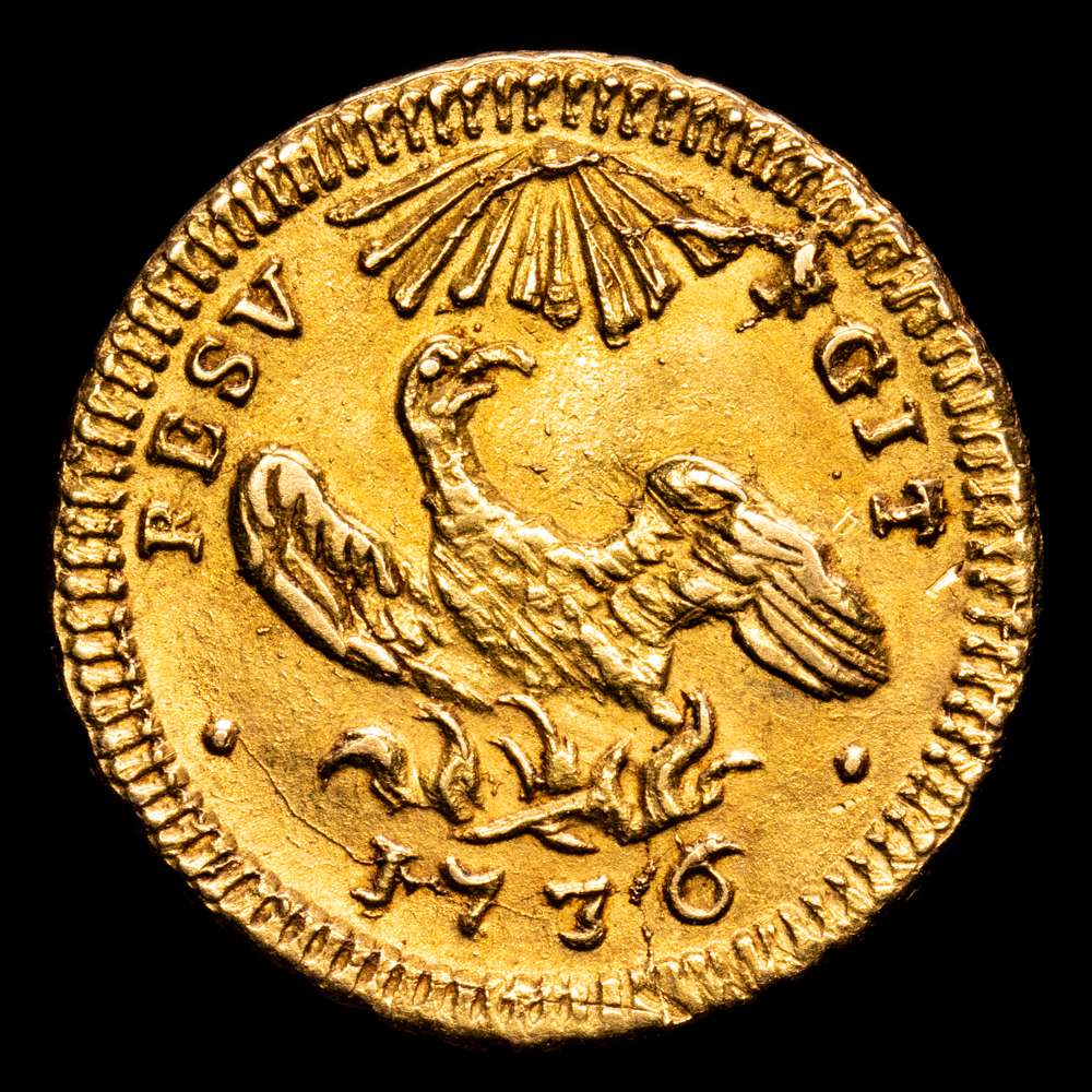 Carlo III di Borbone. 3 Ducados (Oncia). 1736. PALERMO. SICILIA. 4,42 grs. AU. Bello color. BONITA PIEZA. C-14a;Vti-71 . EBC+.