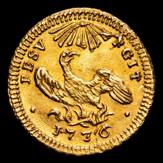 Carlo III di Borbone. 3 Ducados (Oncia). 1736. PALERMO. SICILIA. 4,42 grs. AU. Bello color. BONITA PIEZA. C-14a;Vti-71 . EBC+.