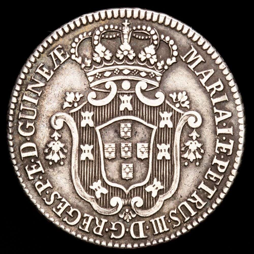 Angola. D. Maria I y D. Pedro. 8 Macutas (11,54 g.). 1783. K-23. XF.