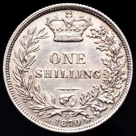Gran Bretaña – Victoria. 1 Shilling. (5,68 g.). 1870. KM-374.2. VF+.
