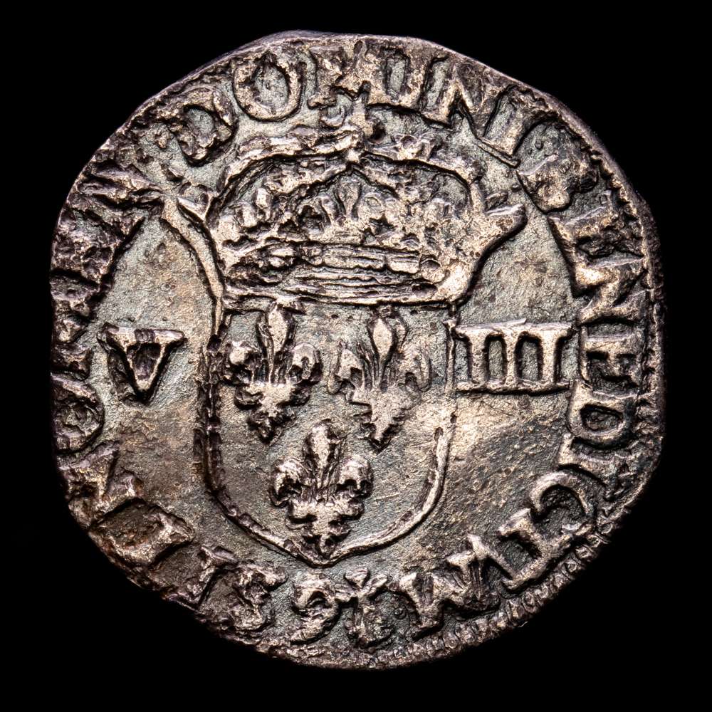 Francia – Louis XIII. 1/8 de Ecu. (4,48 g.). Rennes. 1619. G-31-17. MBC+. Muy rara.