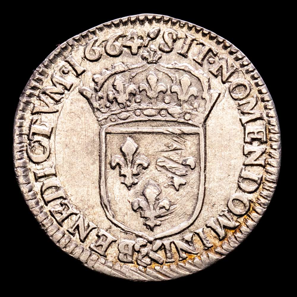 Francia – Louis XIV. 1/12 Ecu. (2,31 g.). Aix. 1664a. DUPLESI 1486. EBC-.
