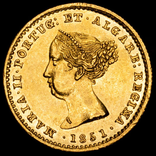 Portugal – D. Maria. 1000 Reis. (1,81 g.). 1851. GOMES-41.01. SC-. Brillo original.