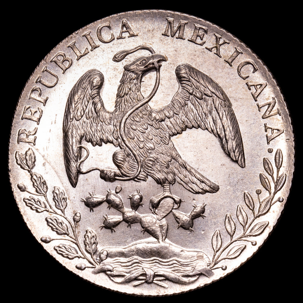 República de México. 8 Reales. (27,1 g.). México. 1888. Ensayador M·H. KM-377.10. UNC. Perfecta condición.