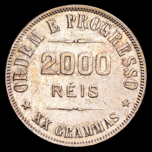 República de Brasil. 2000 Reis. (19,96 g.). 1906. KM-508. VF+. Pátina