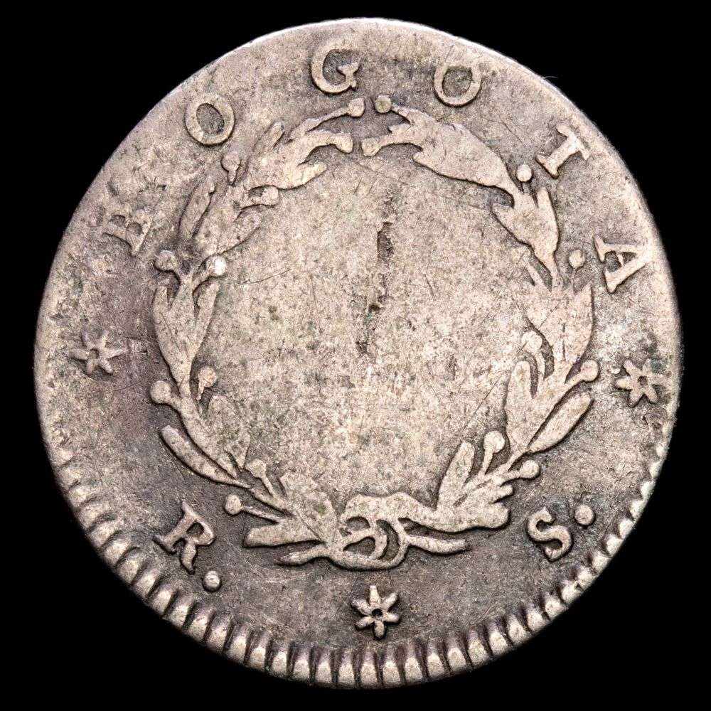 República de Colombia – 1 Real (2,51 g.). Bogotá. 1837. Ensayador R·S. VF. Rara.