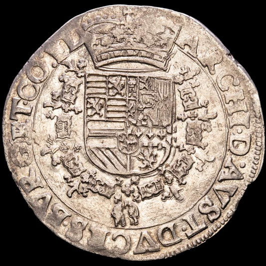 Paises Bajos – ISABEL Y ALBERTO. Patagón. Fecha no visible. Brujas. AR 27,81 gramos. Vanhoudt-619. Delm-259. EBC-.Rara así