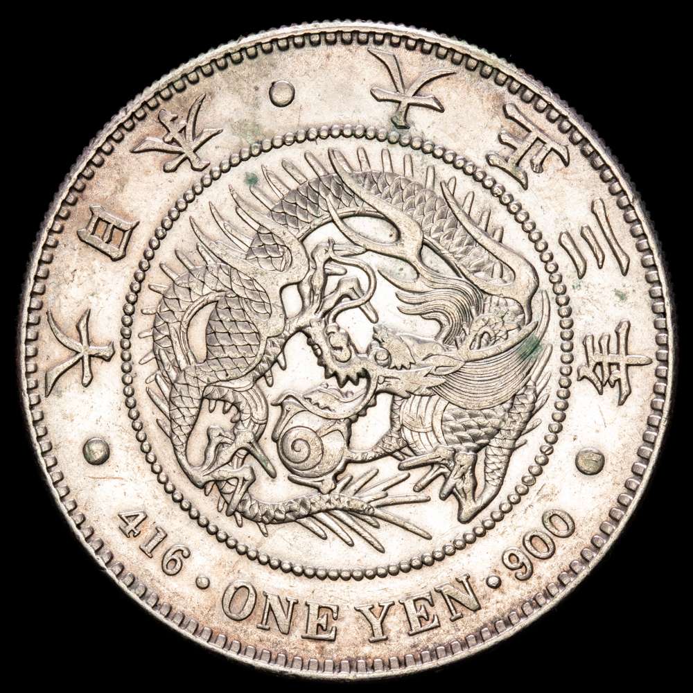 Japón – Yoshihito. 1 Yen. (26,87g.). Taisho. Año 3 (1914). KM-438. VF+. Atractiva.